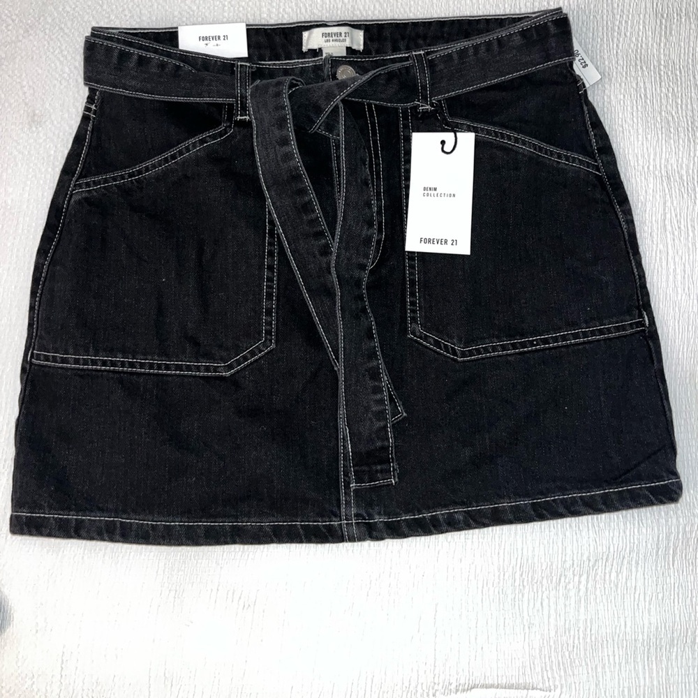 Forever 21 Black Jean Skirt